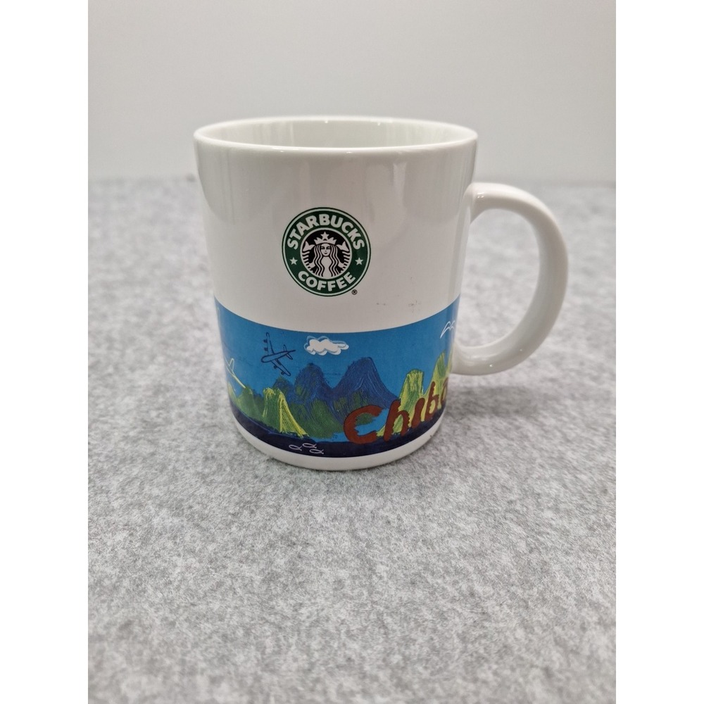 Starbucks Old Logo Chiba Pref. Mug Coffee Cup Mermaid Airplane 2004 Japan made